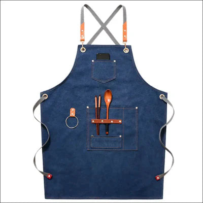Förkläde i denim och kanvas för DIY – hantverk som klär dig Vuxen 75cm / Kanvas / Blå