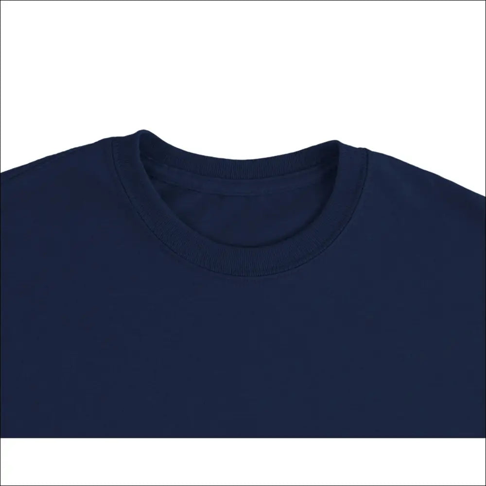 Marinblå T-shirt med evolution och gammal gubbe grafik - Print Material