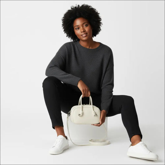 Modern Handväska i Läder med Twisty Design - handväska