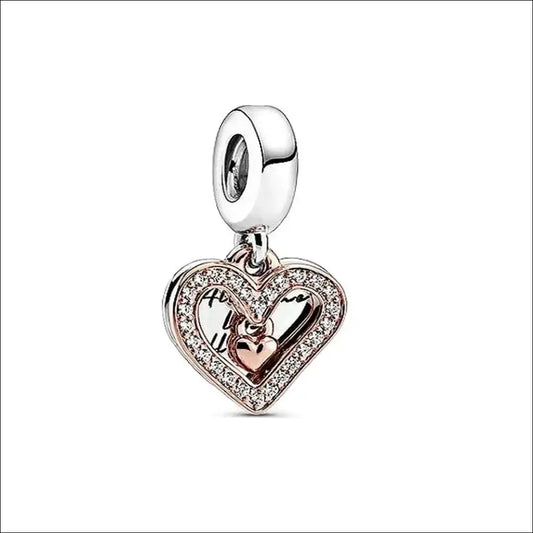 Pandora Heart Charm 788693C01 i roséguldpläterat silver med zirkoner och romantiskt hjärtmotiv.