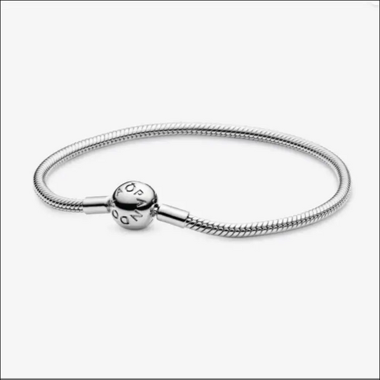 Pandora Moments Style Snake Chain Silverarmband med Rund Lås Armband