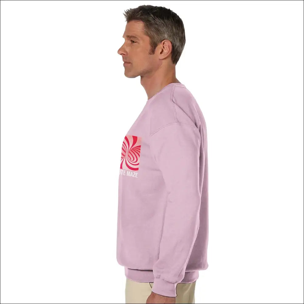 Rosa sweatshirt med text och abstrakt stil design - Print Material