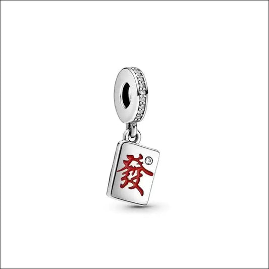 Pandora Mahjong Get Rich Charm in red enamel and sterling silver s925 with zircon detailing