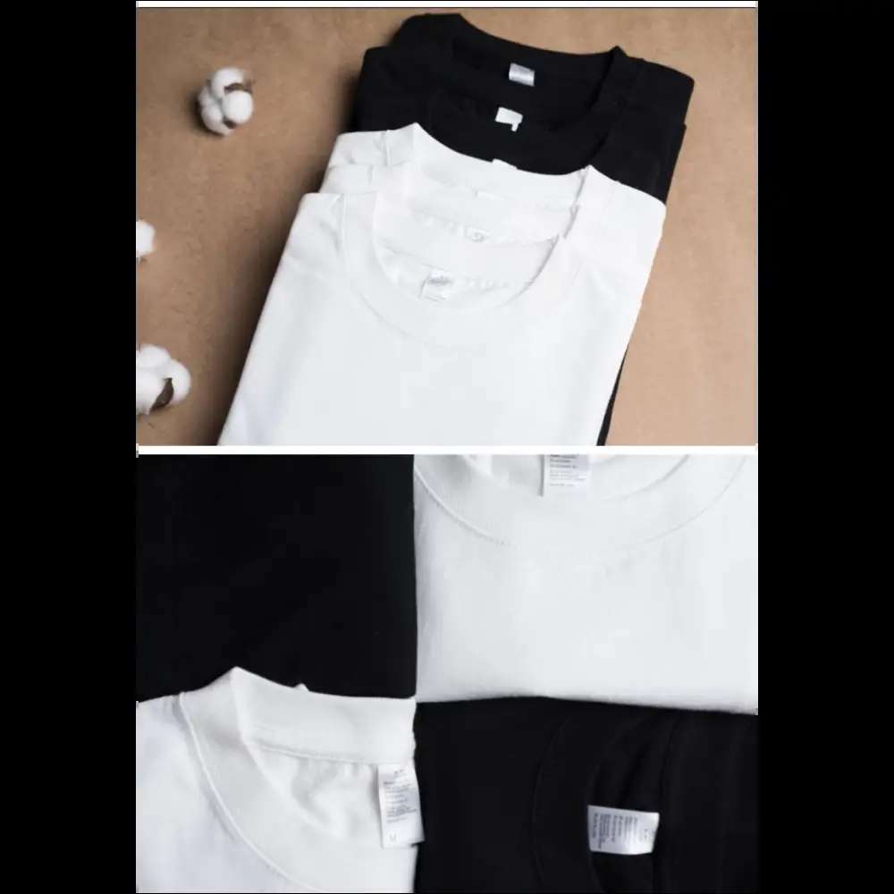 Solida T-shirts i klassisk stil bomull vitt och svart - mutual