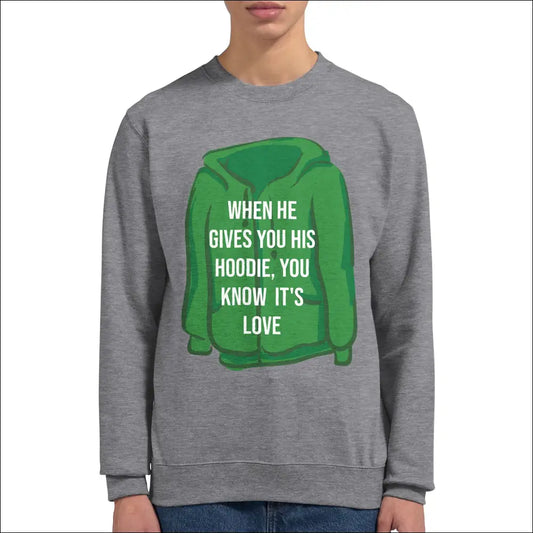 Grå Unisex Sweatshirt för Casual Dejting och Singlar - Heather Gray / S - Print Material