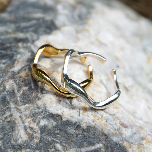 Silverring guld och silver