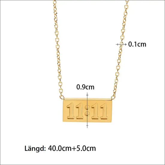 11:11 Änglanummer Halsband – Spirituell Elegans i Guld - JDN21126 / 35 gr - Personligt smycke