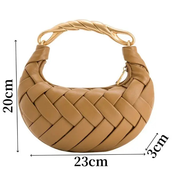 Exklusiv Vävd Clutch Väska i Läder 23x3x20cm - mutual
