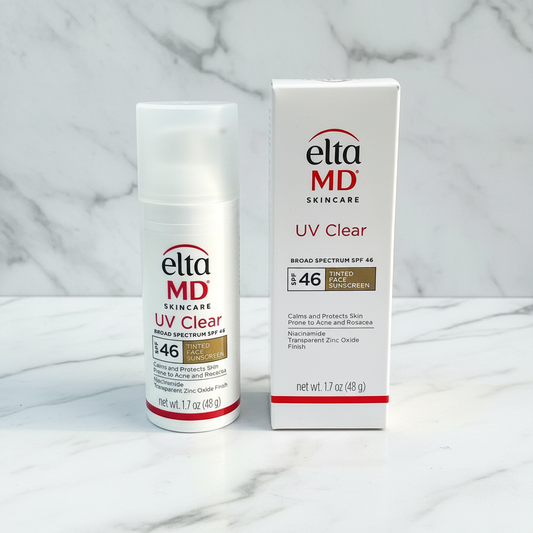 EltaMD Foundation och solkräm med SPF 46, återfuktande och doftfri, för känslig hud.