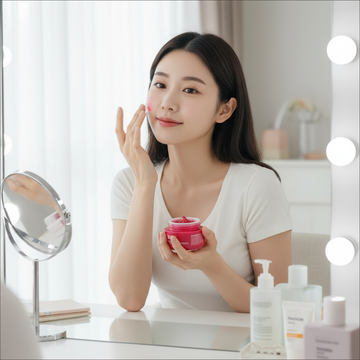 Hudvårdsrutin med Medicube TXA + Niacinamide Capsule Cream – återfuktande kräm för klarare hud.