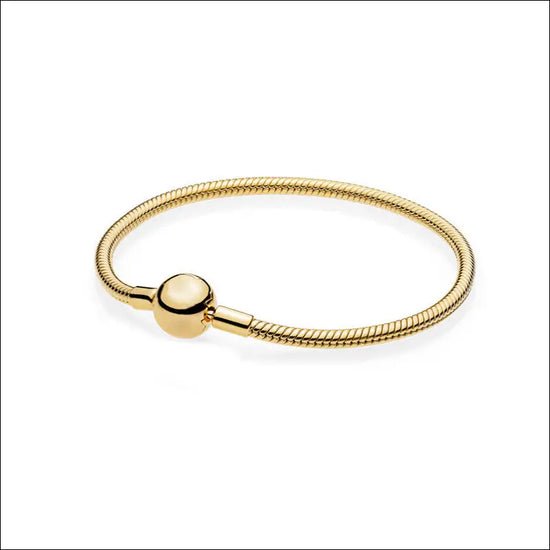 Armband med Snake Bone-Länk och Rund Lås - Pandora Style