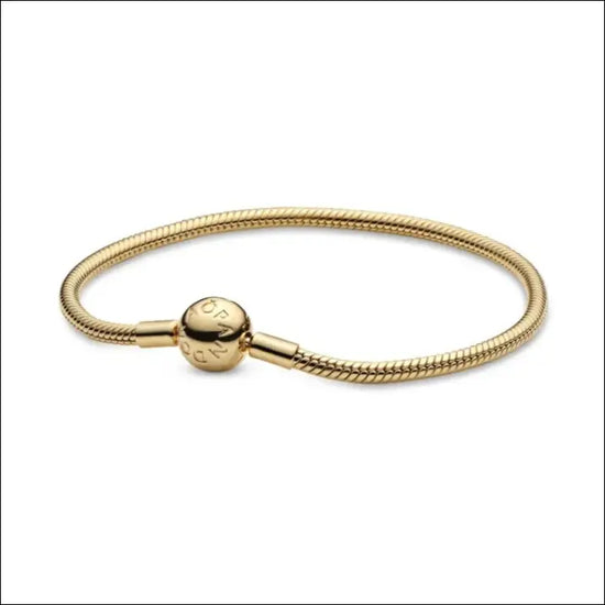 Armband med Snake Bone-Länk och Rund Lås - Pandora Style