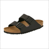 Birkenstock Arizona Svart BirkoFlor small soft footbed sandals with adjustable straps and cork sole.