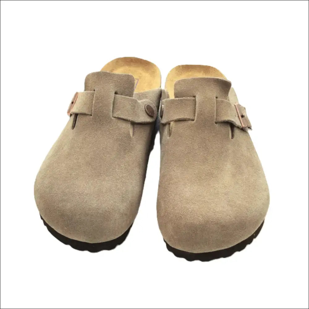 Birkenstock Boston Taupe - Mocka Clogs med Mjuk Fotbädd - Sandaler
