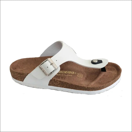 Birkenstock Gizeh White - vita sandaler med ergonomisk korksula - Sandaler