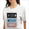 Fisk restaurang T-shirt med modern fiskskelett design - S / Vit - Print Material