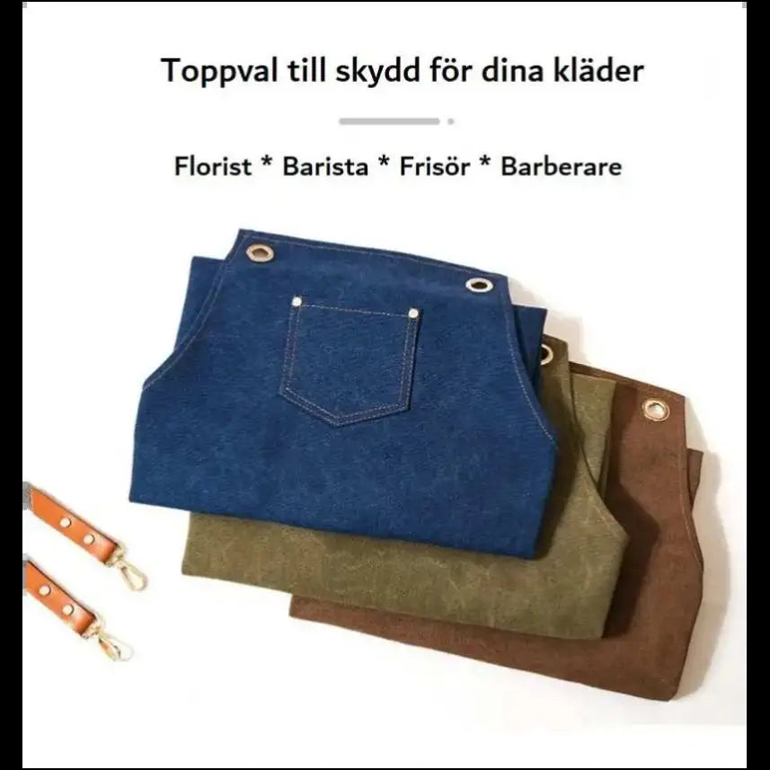 Förkläde i denim och kanvas för DIY – hantverk som klär