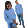 Grafiska Matchande Par T-shirts Lång Ärm - Carolina Blue / S - Vi t-shirt