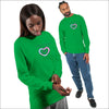 Grafiska Matchande Par T-shirts Lång Ärm - Irish Green / S - Vi t-shirt