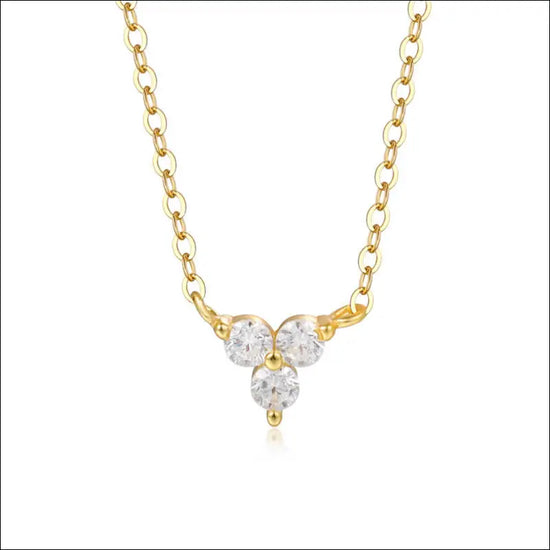 Minimalistiskt Silverhalsband - Zircon Trio i 925 Silver