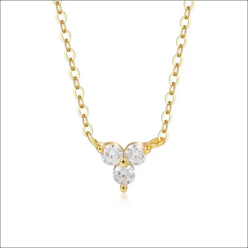 Minimalistiskt Silverhalsband - Zircon Trio i 925 Silver
