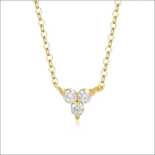 Minimalistiskt Silverhalsband - Zircon Trio i 925 Silver