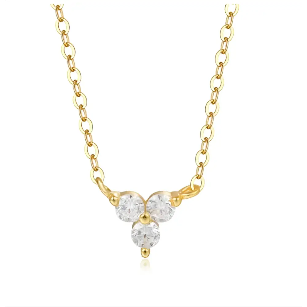 Minimalistiskt Silverhalsband - Zircon Trio i 925 Silver