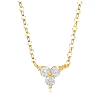 Minimalistiskt Silverhalsband - Zircon Trio i 925 Silver