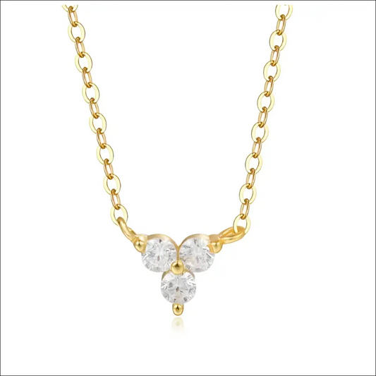 Minimalistiskt Silverhalsband - Zircon Trio i 925 Silver
