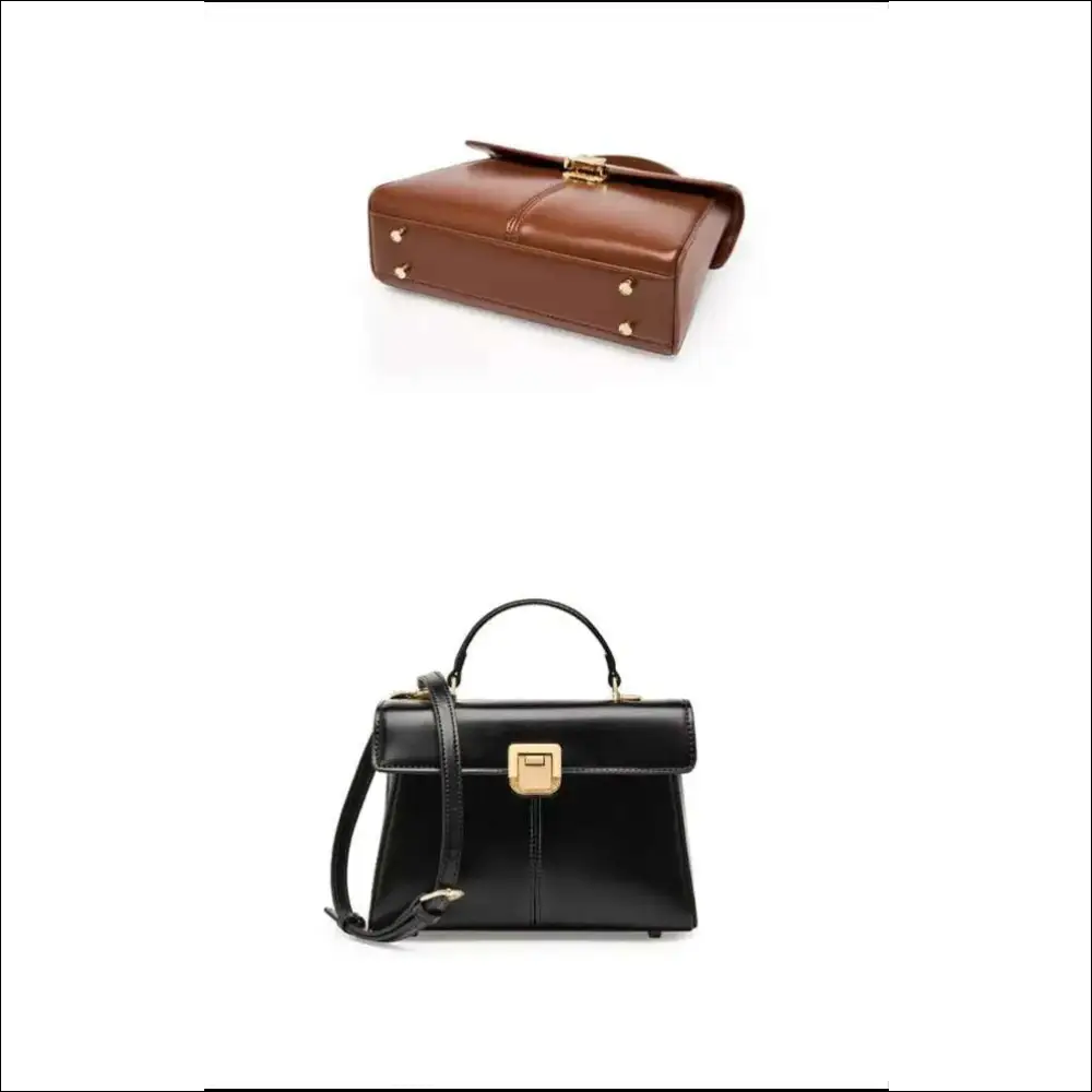 Klassisk Läderhandväska för Damer i Elegant Stil - Handväska