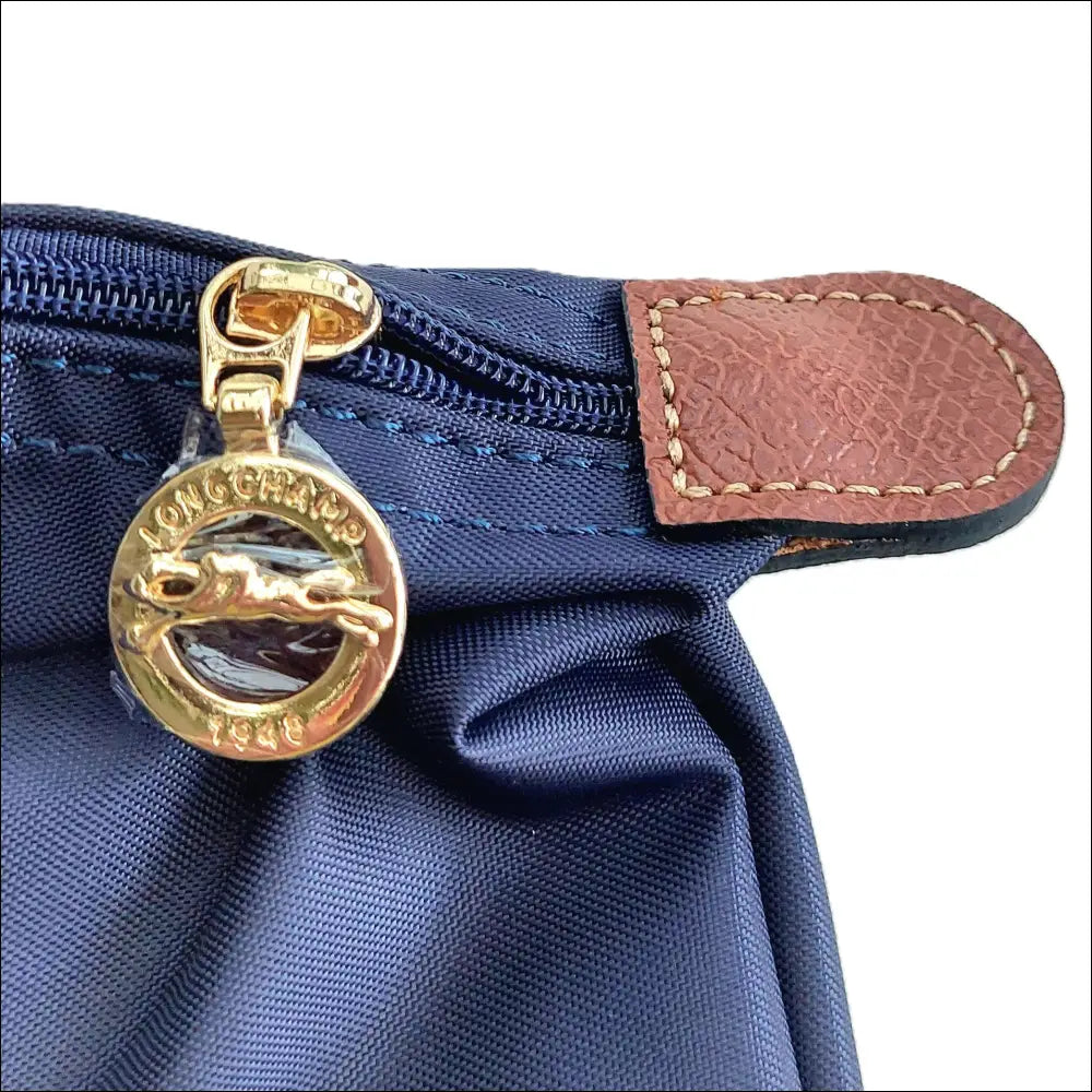 Large Longchamp Tote Le Pliage Original Navy Blue - Vikbar Resväska - Long Handle - resväska