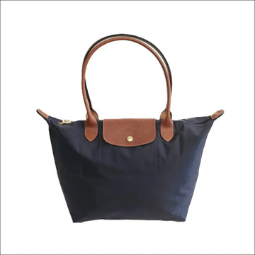 Large Longchamp Tote Le Pliage Original Navy Blue - Vikbar Resväska - Long Handle - resväska
