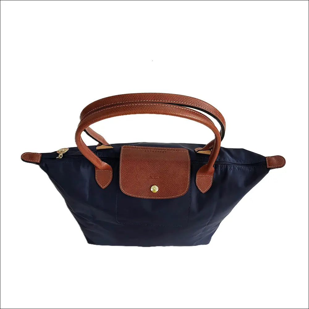 Large Longchamp Tote Le Pliage Original Navy Blue - Vikbar Resväska - Long Handle - resväska