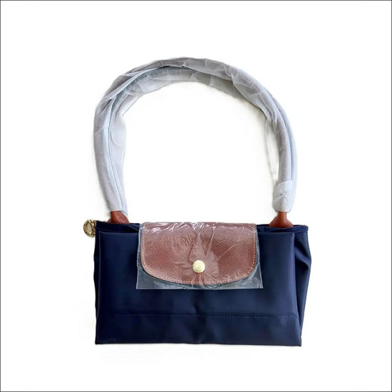 Large Longchamp Tote Le Pliage Original Navy Blue - Vikbar Resväska - Long Handle - resväska