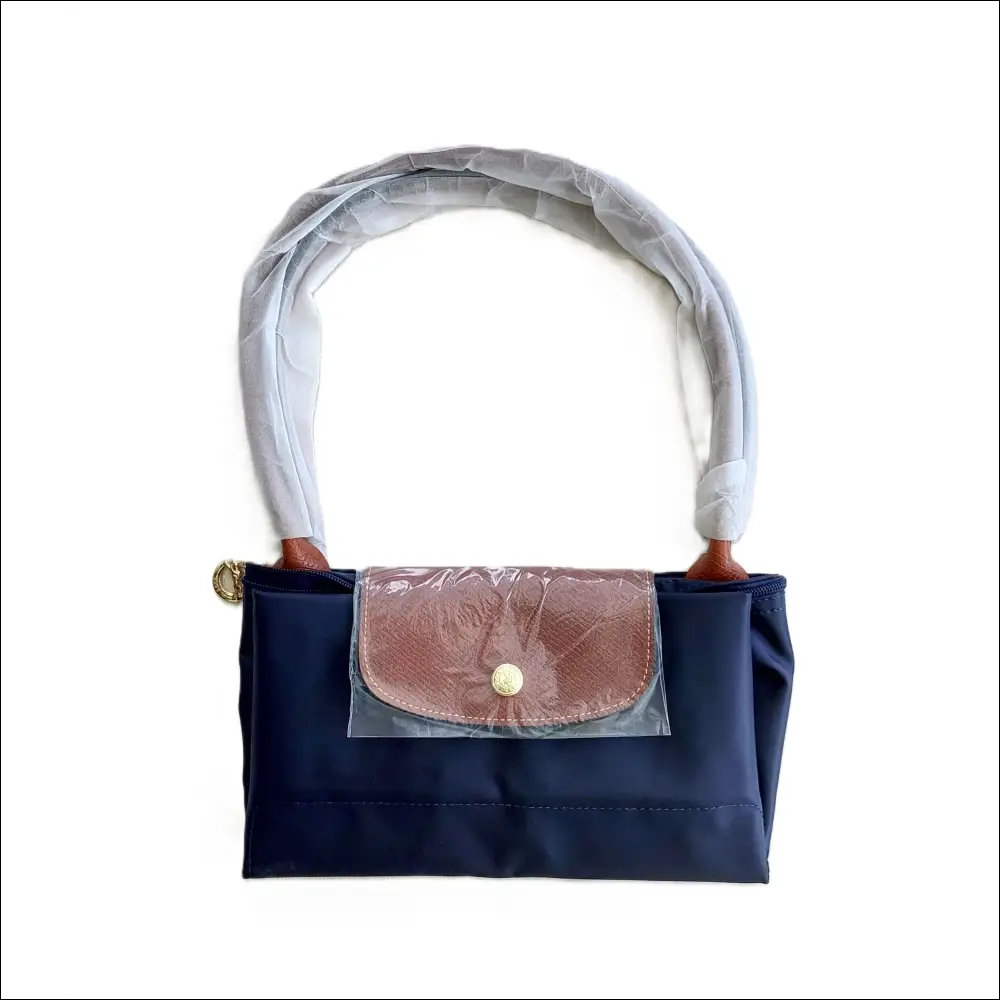 Large Longchamp Tote Le Pliage Original Navy Blue - Vikbar Resväska - Long Handle - resväska