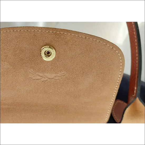 Large Longchamp Tote Pliage Original Navy Blue - Long Handle - Vikbar resväska