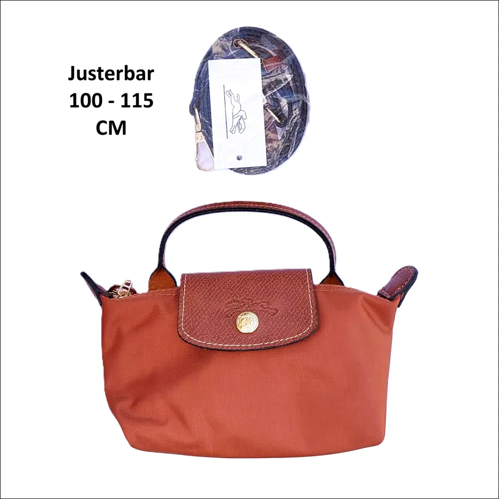 Longchamp Le Pliage Cognac - Minipouch med Axelband - Mini Pack & - Sminkväska