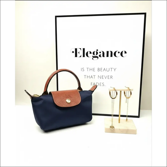 Longchamp Le Pliage Mini Bag Navy Blue - Elegant Accessoar - Sminkväska