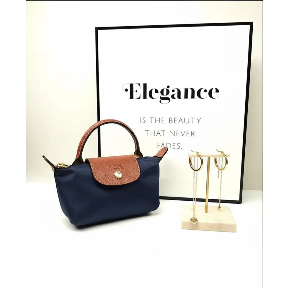 Longchamp Le Pliage Mini Bag Navy Blue - Elegant Accessoar - Sminkväska