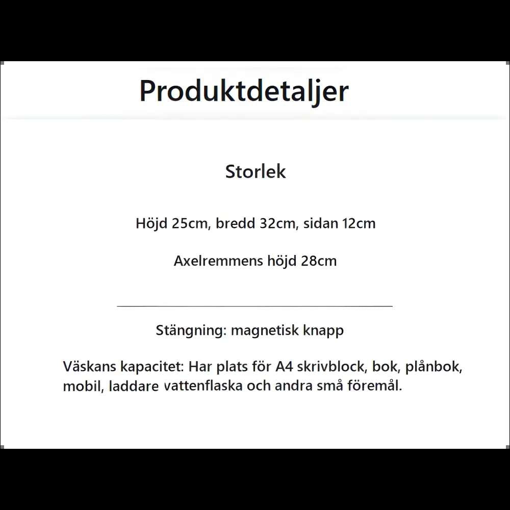 Multifunktionell Dam Väska i Snyggt Veganskt Läder - mutual