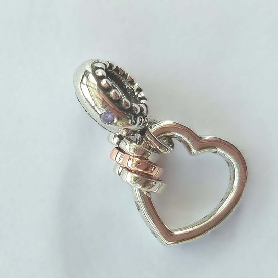 Pandora hjärta charm med s925 och 14K roséguldpläterad hjärta