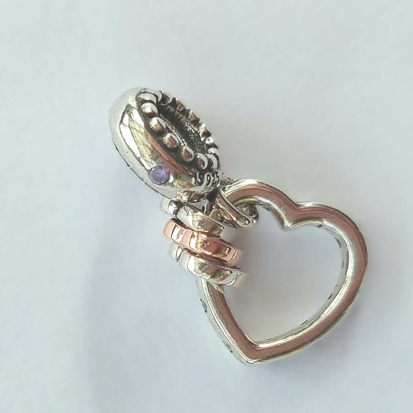 Pandora hjärta charm med s925 och 14K roséguldpläterad hjärta