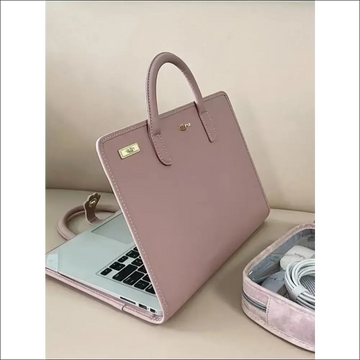 Pink Laptop case in Leather for 14 and 16 inches Protection 