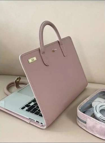 Rosa Laptopfodral i Läder för 14 och 16 tum Skydd - mutual