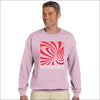 Rosa sweatshirt med text och abstrakt stil design - Print Material