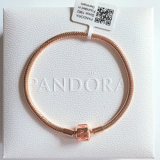 Elegant Pandora Moments Snake Chain Armband i Roséguld 588781C00
