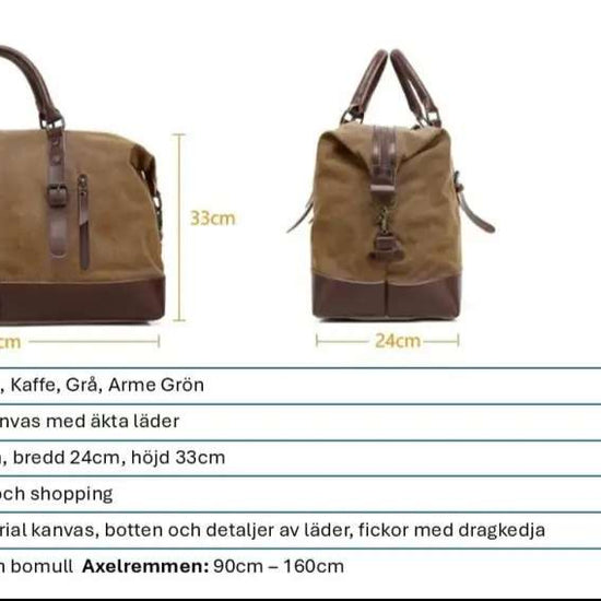 Slitstark Duffel Väska i Kanvas och Läder 45 L - mutual