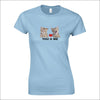 Söta Katter You and Me T-shirt för Damer - S / Ljus Blå - Grafisk kortärmad
