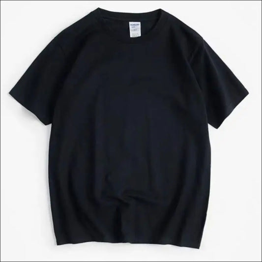 Solida T-shirts i klassisk stil bomull vitt och svart - Svart / S - mutual