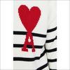 Knitted AMI sweater with coeur logo and striped pattern